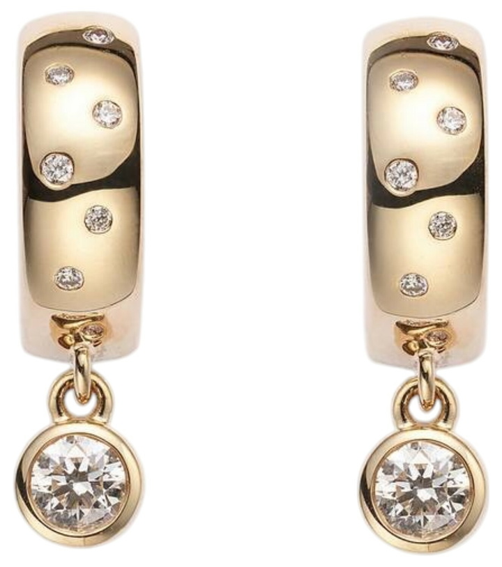 Photo: Roxanne First 14kt gold earrings with diamonds
