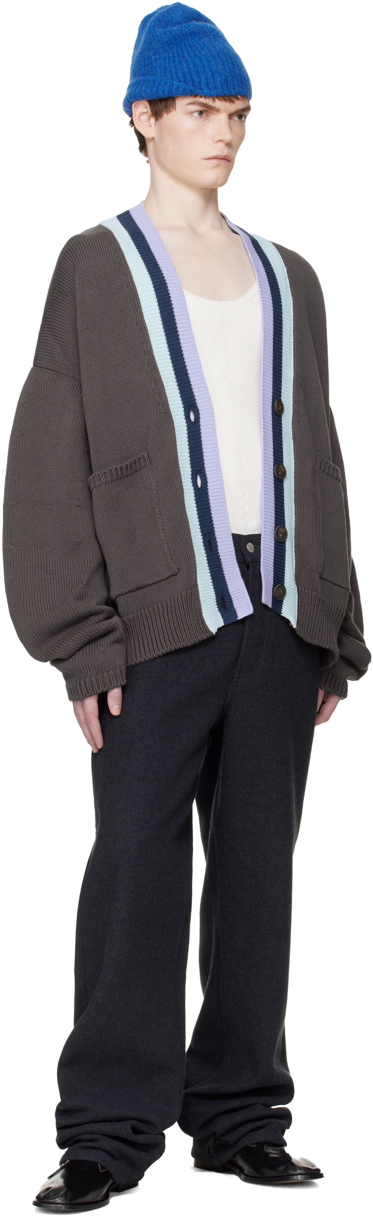 Dries Van Noten Blue Alpaca Blend Beanie