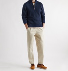 Inis Meáin - Donegal Merino Wool and Cashmere-Blend Half-Zip Sweater - Blue