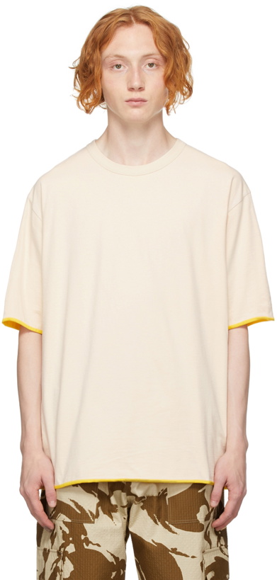 Photo: AMBUSH Reversible Beige & Yellow Cotton Jersey T-Shirt