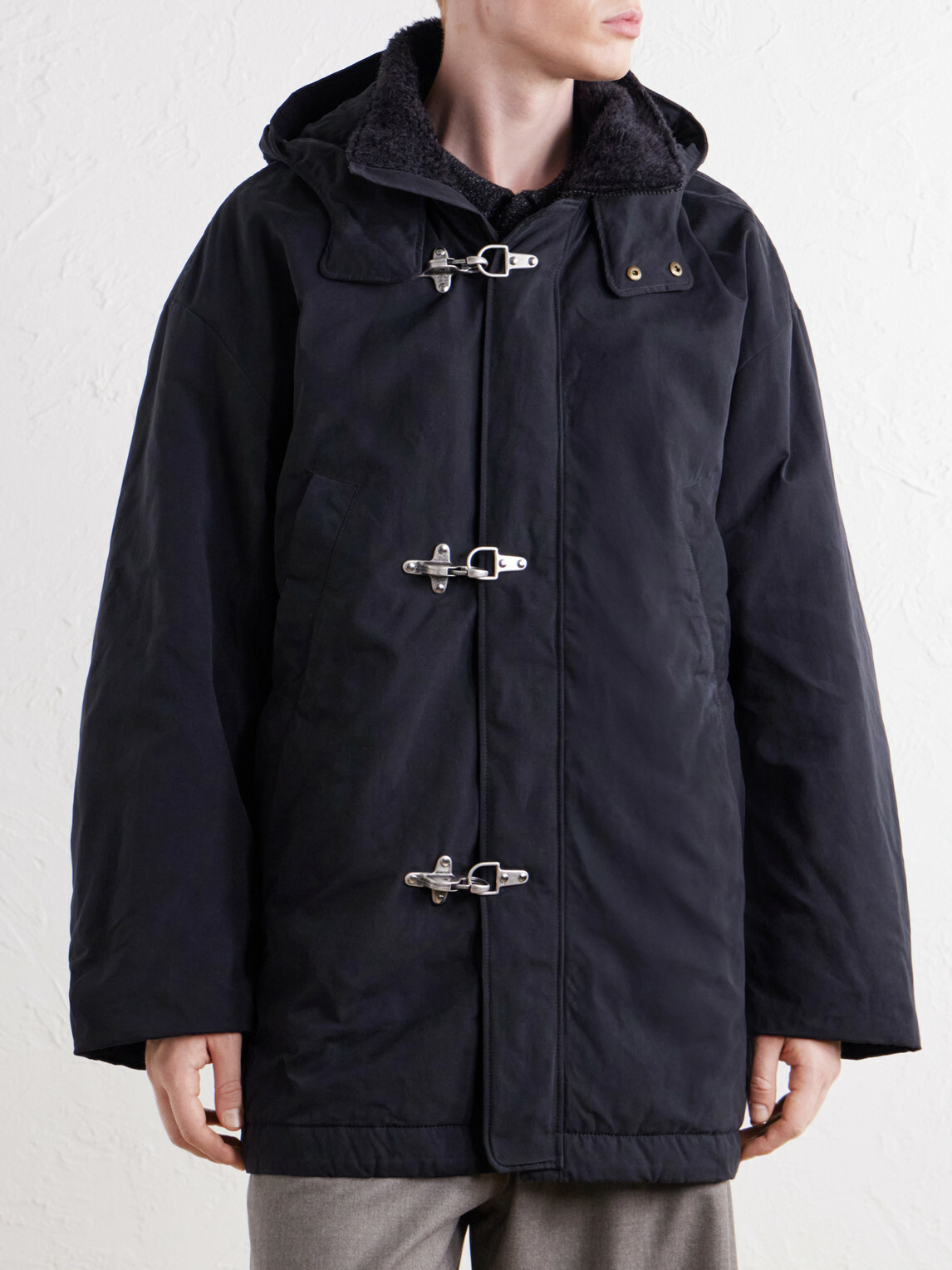 A Kind Of Guise - Isaba Padded Cotton, Wool and Mohair-Trimmed Canvas Parka - Black