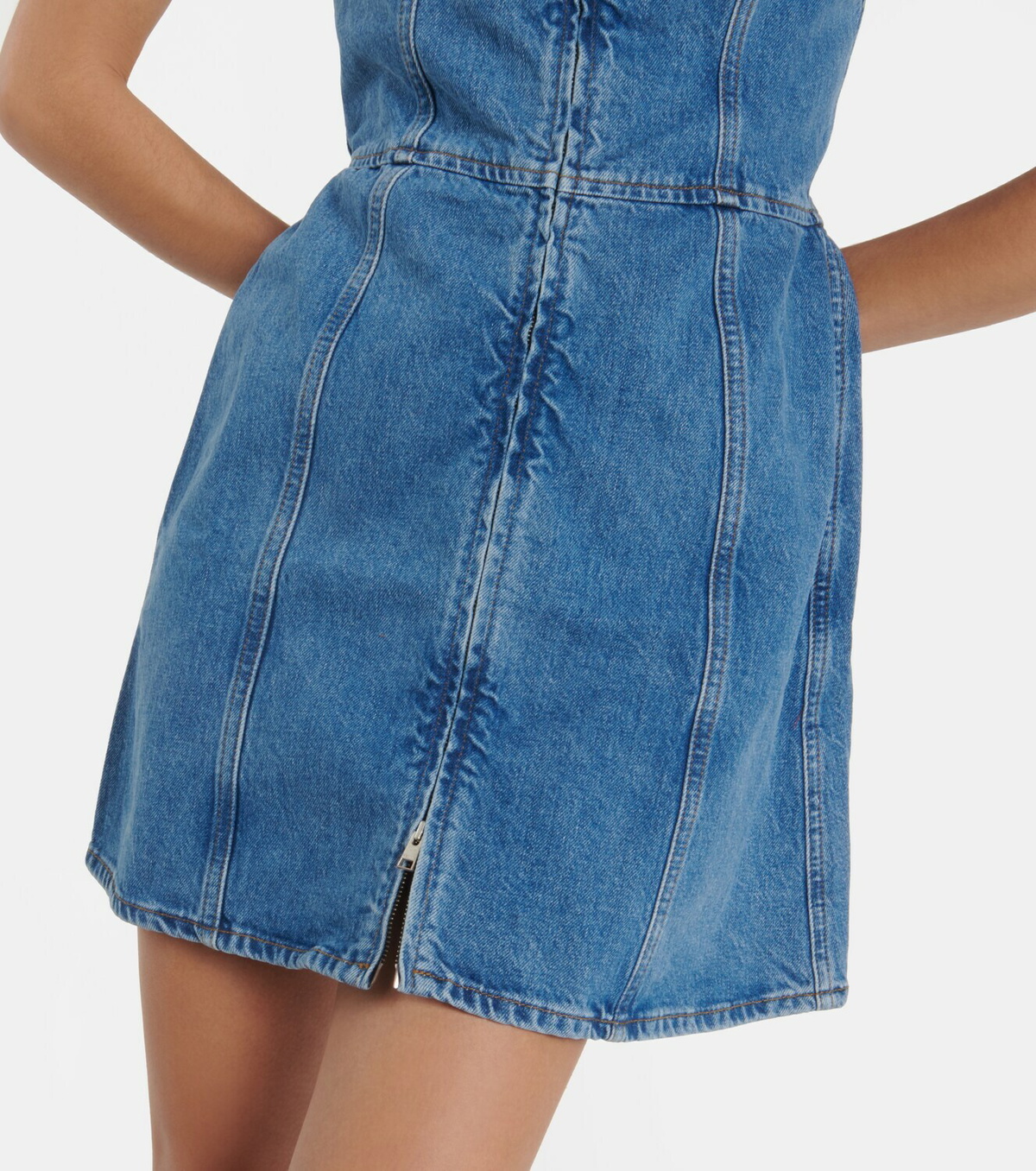 Frame Bustier denim minidress Frame Denim