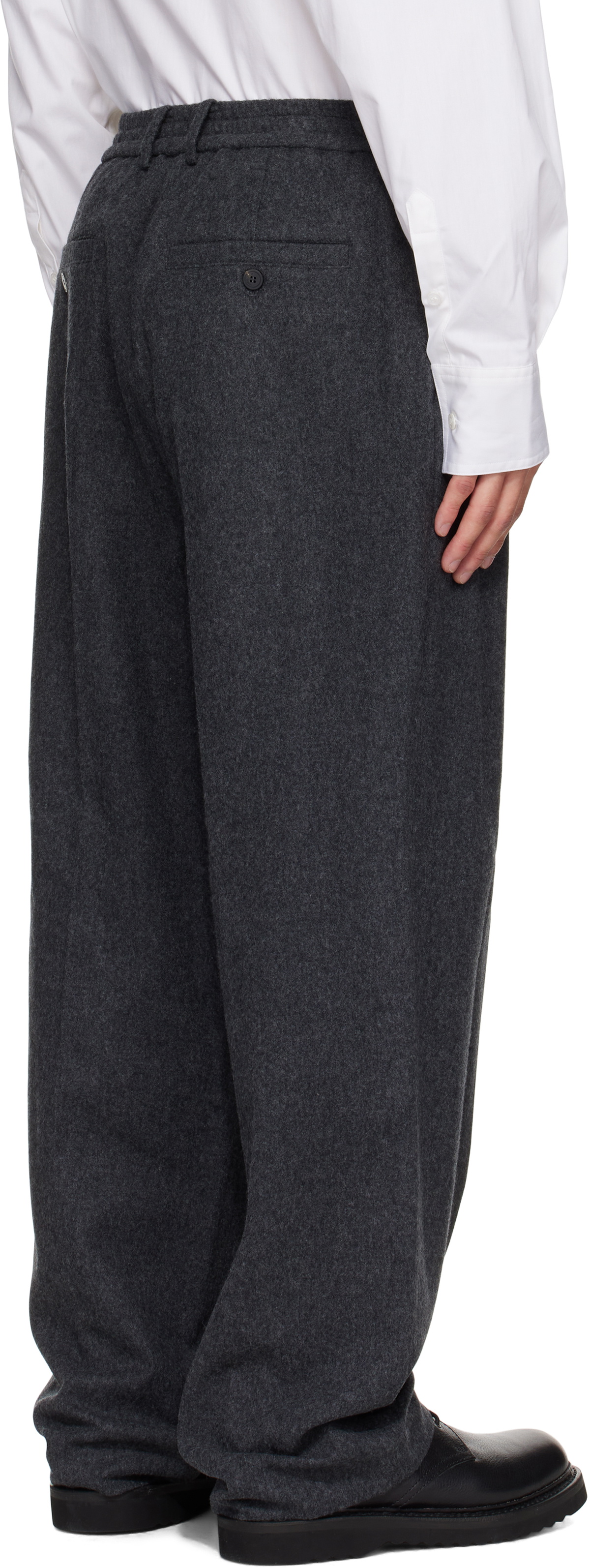 LE17SEPTEMBRE Gray Two Tuck Wool Trousers