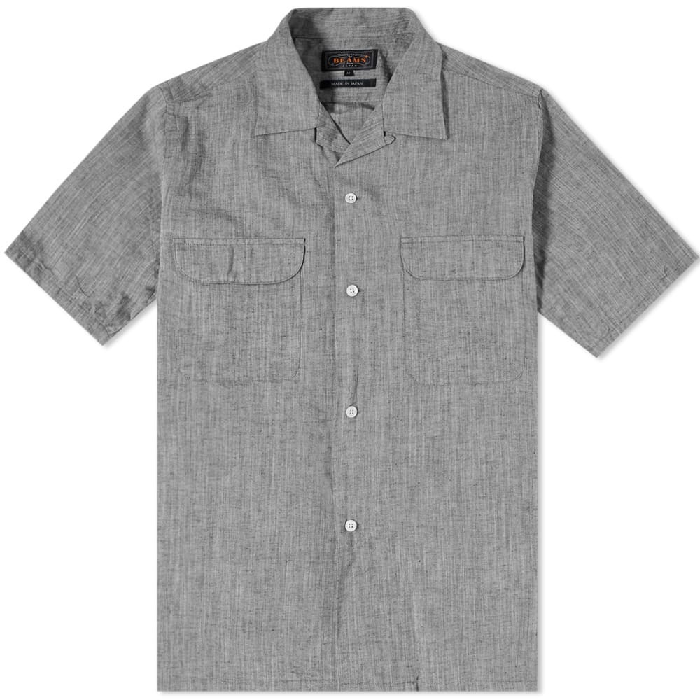 Beams Plus Short Sleeve Open Collar Shirt Grey Beams Plus