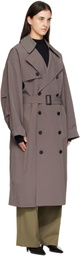 The Frankie Shop Gray Mavis Oversized Trench Coat