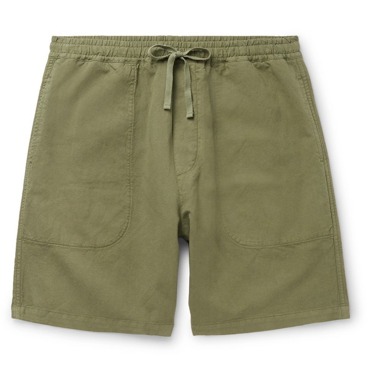 Photo: YMC - Cotton and Linen-Blend Drawstring Shorts - Green