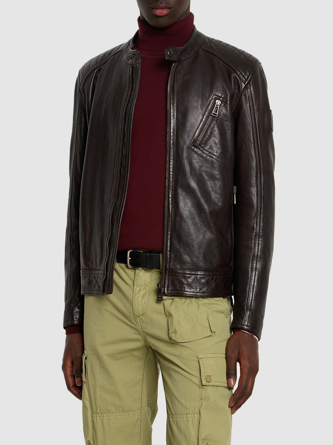 BELSTAFF - V Racer Leather Jacket Belstaff
