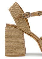 Castañer Valle Metallic Platform Sandals Beige