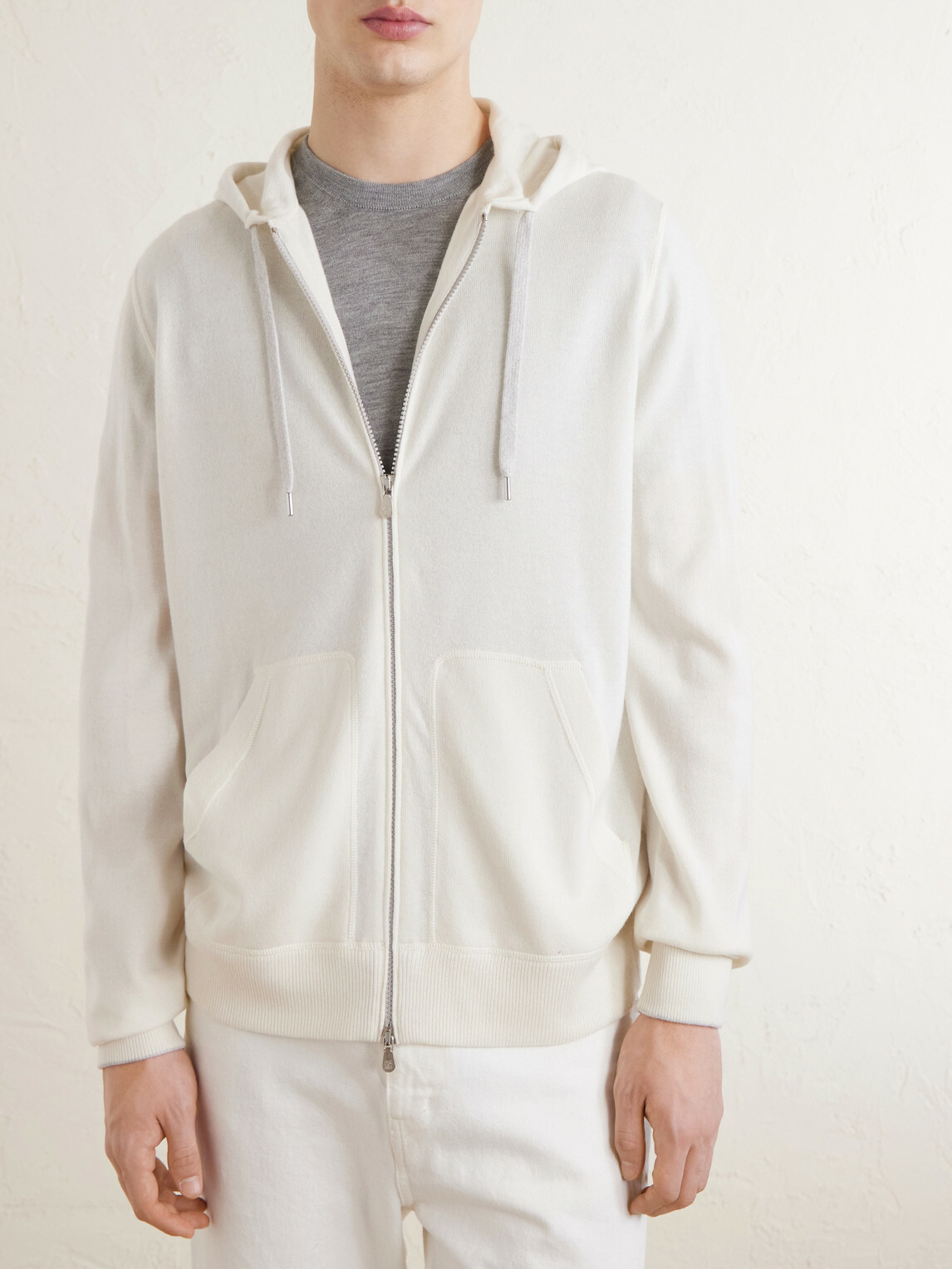 Brunello Cucinelli - Cashmere Zip-Up Hoodie - White