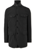 TOM FORD - Convertible-Collar Leather-Trimmed Padded Shell Jacket - Black