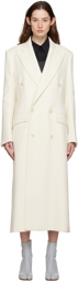 MM6 Maison Margiela Off-White Double-Breasted Coat