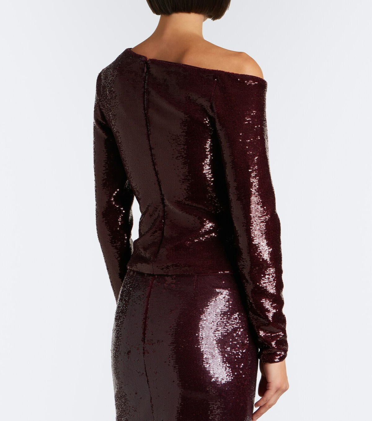 Roland Mouret Draped sequined asymmetric top