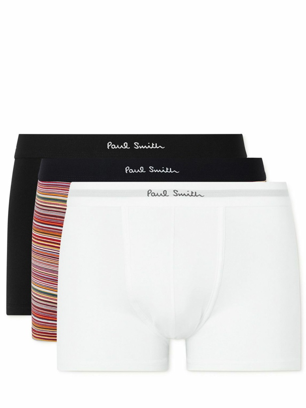 Photo: Paul Smith - Three-Pack Stretch-Cotton Jersey Boxer Briefs - Multi