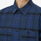 Engineered Garments Men's Flannel Work Shirt in Navy/Black