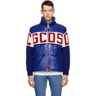 GCDS Blue Mix Logo Puffer Jacket