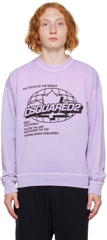 Photo: Dsquared2 Purple 'The Youth Of The World' Sweatshirt