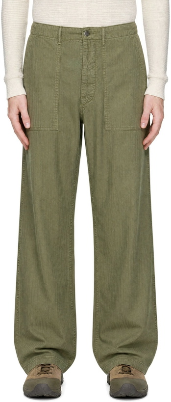 Photo: RRL Khaki Herringbone Utility Trousers