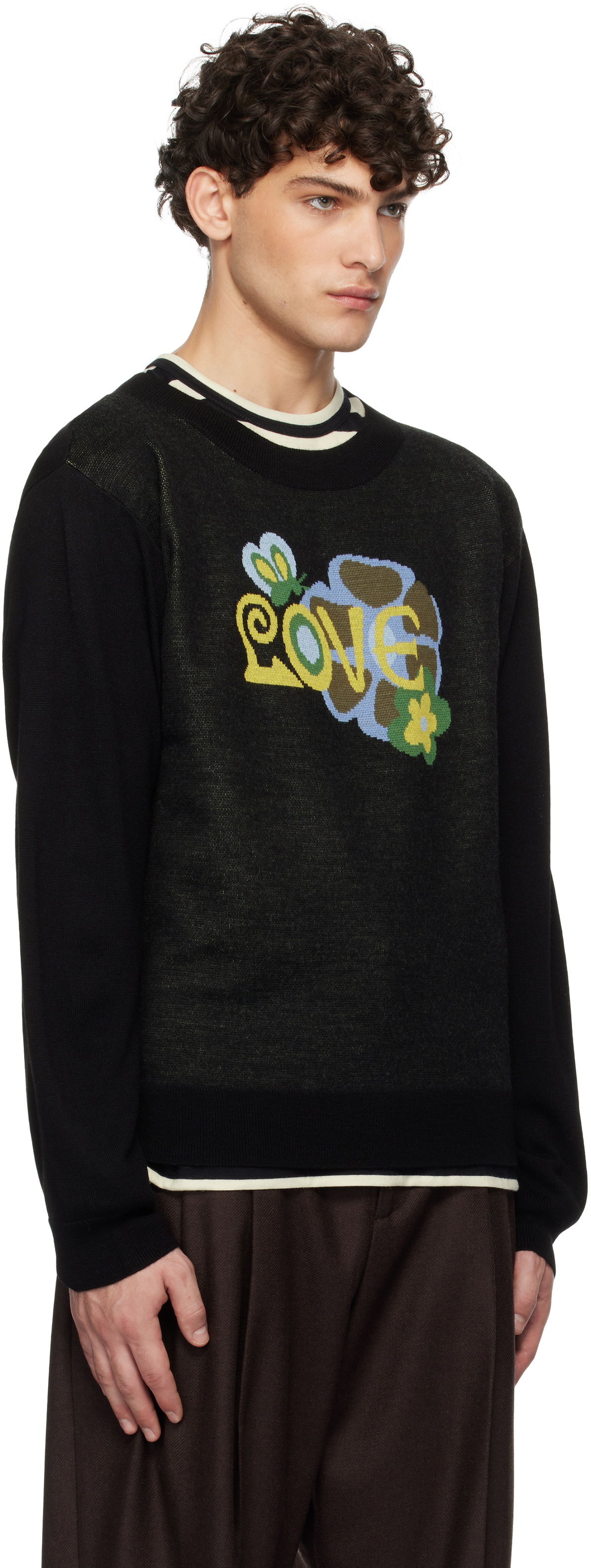 Anna Sui Black Knitwear 'Love' Sweater