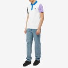 Lacoste Men's Colour Block Polo Shirt in White/Black/Neva Lilac