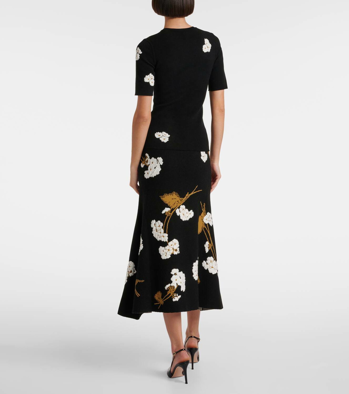 Erdem Knitted floral jacquard T-shirt