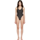 Marine Serre Black Moon Printed Jersey One-Piece Swimsuit