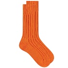 decka Heavyweight Plain Sock in Neon Orange