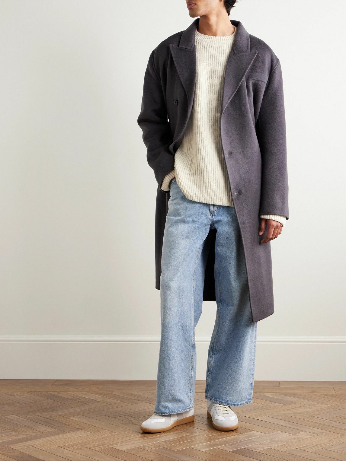 The Frankie Shop - Carter Ribbed Merino Wool-Blend Sweater - Neutrals