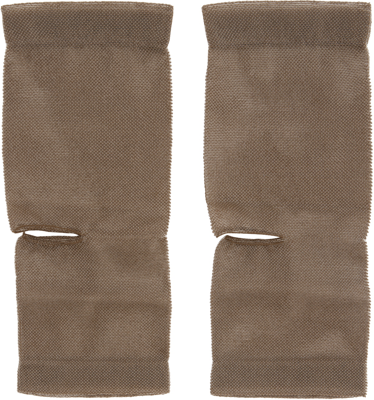 LEMAIRE Two-Pack Brown & Khaki Tulle Gaiter Socks