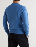 TOM FORD - Garment-Dyed Fleece-Back Cotton-Jersey Sweatshirt - Blue