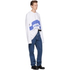 NAPA by Martine Rose White and Blue Long Sleeve Siri T-Shirt