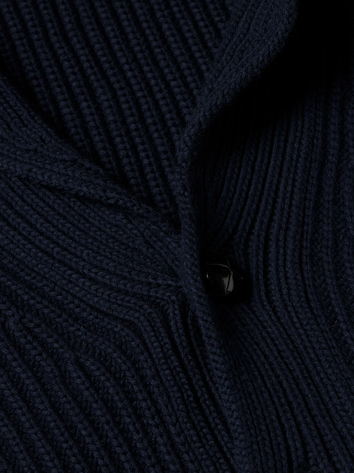 Mr P. - Shawl-Collar Ribbed Cotton and Cashmere-Blend Cardigan - Blue