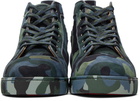 Christian Louboutin Blue & Green Louis Orlato Flat High-Top Sneakers