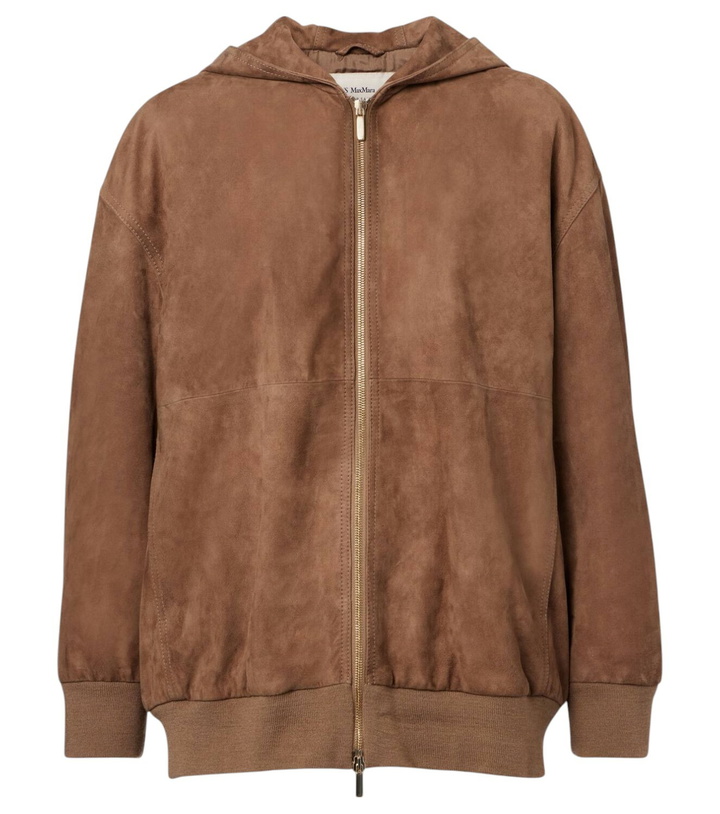 Photo: 'S Max Mara Suede zip-up hoodie