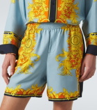 Versace Printed silk shorts