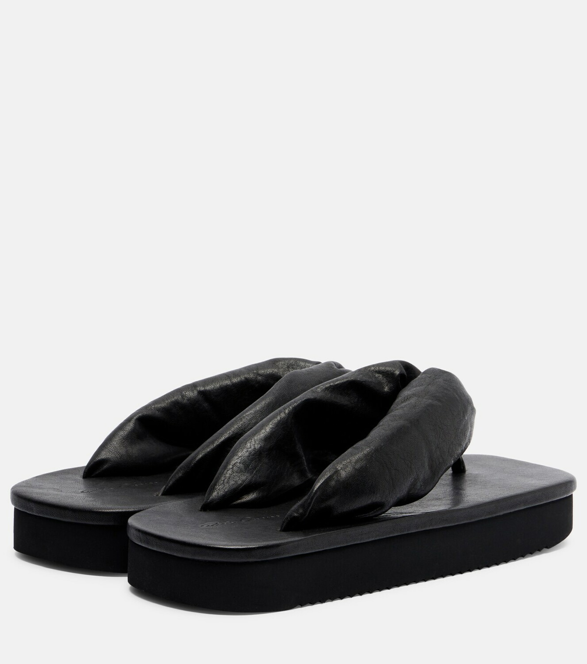 Rick Owens Leather platform thong sandals