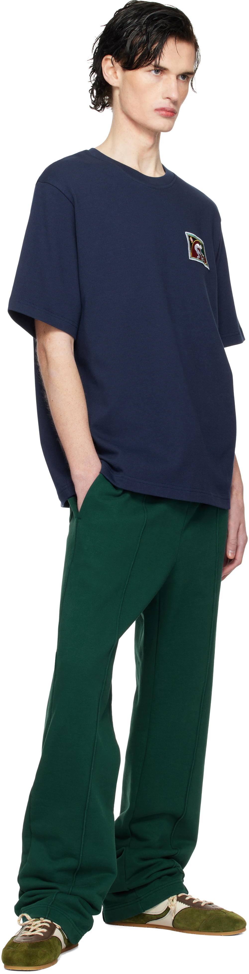 Casablanca Navy Fibonacci Patch T-shirt Casablanca