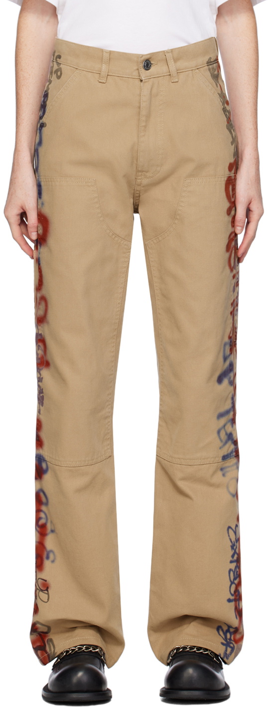 Martine Rose SSENSE XX Brown Graffiti Trousers Martine Rose