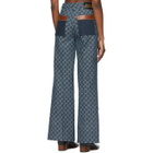 Gucci Blue Eco-Washed Denim GG Jacquard Jeans