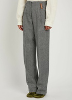 Forte_forte Chevron Wool Straight-leg Trousers Grey