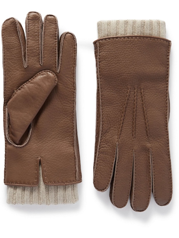 Photo: Loro Piana - Adler Cashmere-Lined Leather Gloves - Brown