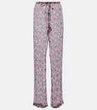 Dries Van Noten Pachas printed silk straight pants