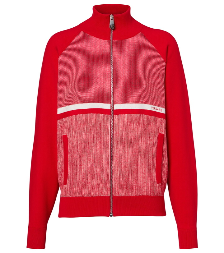 Photo: Versace Cotton-blend jacquard jacket