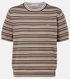 Prada Striped cotton and silk T-shirt