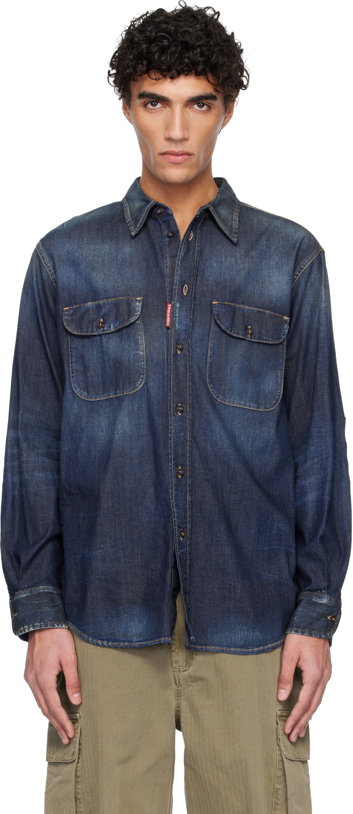 Dsquared2 Blue Canadian Vintage Denim Shirt