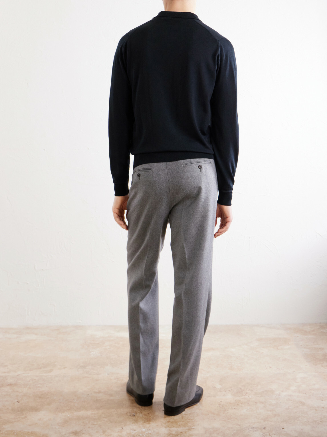 John Smedley - Caverhill Knitted Merino Wool Polo Shirt - Black