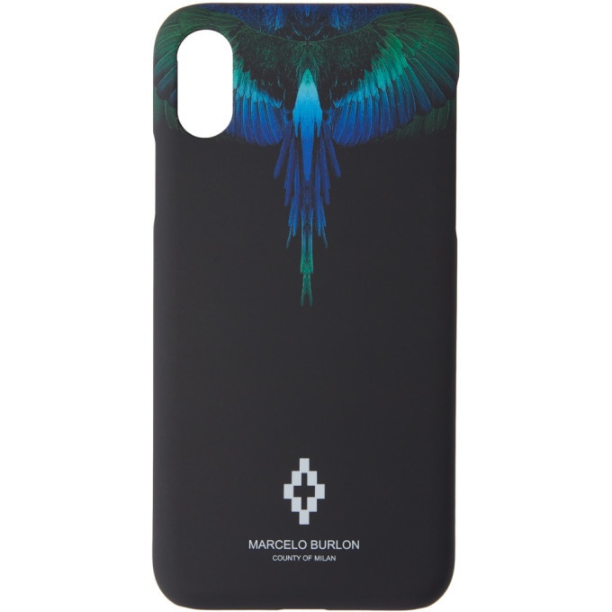 Photo: Marcelo Burlon County of Milan Black and Blue Wings iPhone X Case