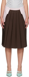 Ashley Williams Brown & Pink Collar Midi Skirt