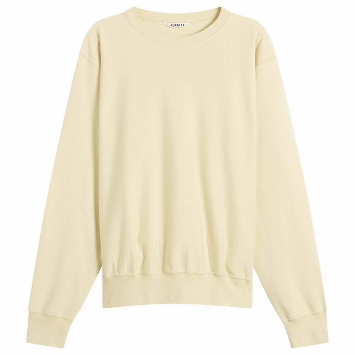 Photo: Auralee Men's High Gauge Sweatshirt in Ivory Beige