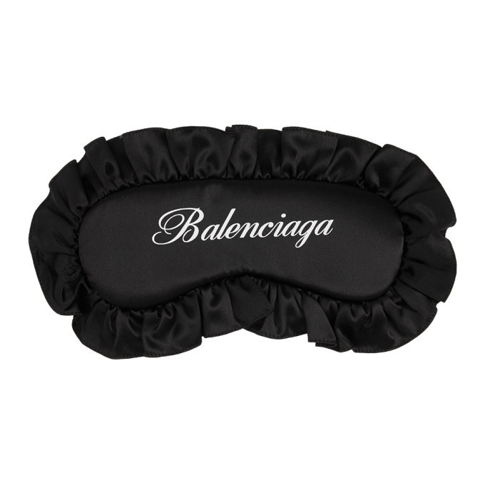 Photo: Balenciaga Black Silk Logo Eye Mask