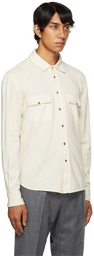 Brunello Cucinelli Off-White Cashmere & Silk Shirt